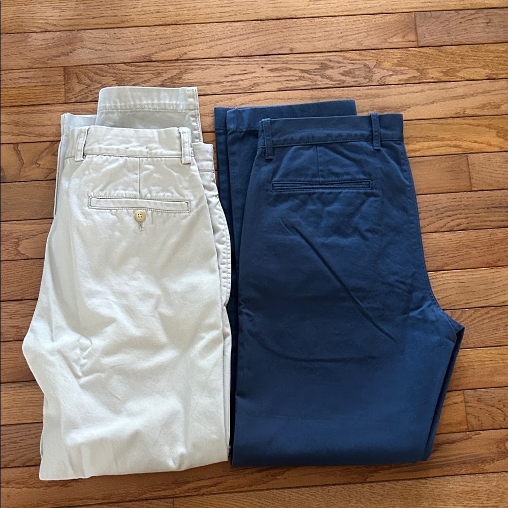 J. Crew Men's Classic Pants - Beige and Navy TWO PAIR